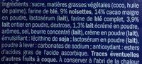 Carr Lait-Noisette Ingredients