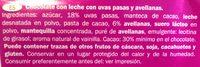 Chocolate Frutos Secos Ingredients