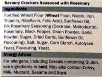 Rosemary Crackers Ingredients