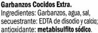 Garbanzos Cocidos En Conserva Ingredients