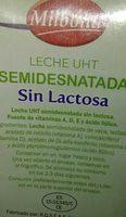 Leche Uht Sin Lactosa Semidesnatada Ingredients