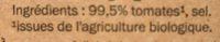 Bio Pure De Tomates Ingredients