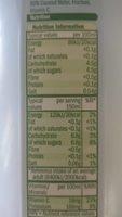 Coconut Water Nutrition Label