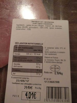 Jambon  L'Ancienne Cuit Sans Couenne