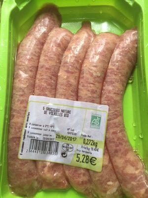 Saucisses Nature De Volailles Bio