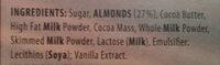 Milk Chocolate With Almonds Ingredients