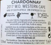 2017 Chardonnay Afrique Du Sud Ingredients