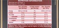 Dark 70% Cocoa Nutrition Label