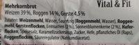 Vital & Fit Mehrkornbrot Ingredients