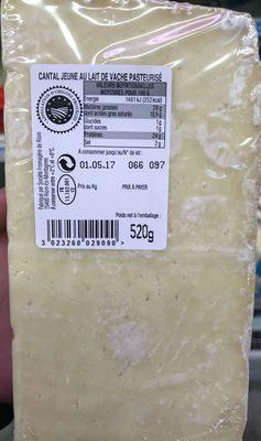 Cantal Jeune Au Lait De Vache Pasteuris
