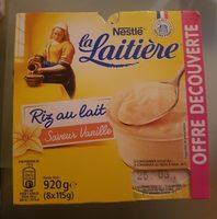 Riz Au Lait Vanille La Laitire 8x115g Offre Dcouverte Report Card