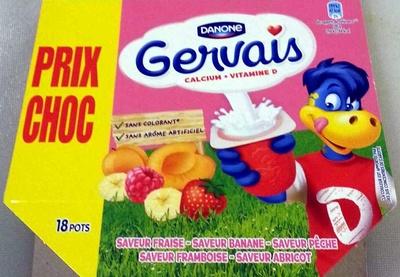Gervais (Saveurs : Fraise, Banane, Pche, Framboise, Abricot) 18 Pots