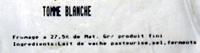 Tomme Blanche (27,5 % MG) Ingredients