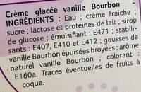 Crme Glace Vanille Bourbon Ingredients