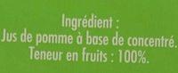 Jus De Pomme  Base De Concentr Ingredients