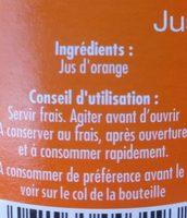 Pur Jus D'Orange Ingredients