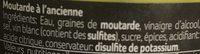 Moutarde  Lancienne Ingredients