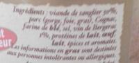 Terrine Gourmande De Sanglier Au Bergerac Ingredients