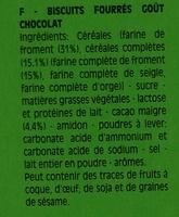 BN Pocket Got Chocolat Ingredients