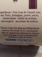 Bloc De Foie Gras De Canard Ingredients