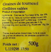 Graines De Tournesol Ingredients
