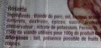 Rosette Grandes Tranches Ingredients