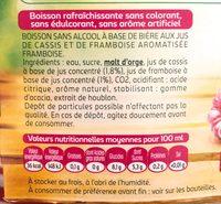 Bire Sans Alcool Framboise Ingredients