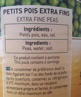 Petits Pois Extra Fins Ingredients