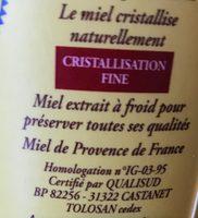 Miel De Provence Ingredients