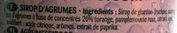 Sirop D'agrumes Ingredients