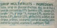 Sirop Multifruits Ingredients