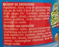 Fruit Shoot Sirop Grenadine Orange Teisseire Ingredients