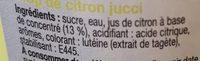 Sirop De Citron Acide Ingredients