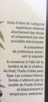 Huile Olive Vierge Extra Ingredients