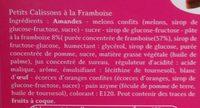 Petits Calissons  La Framboise Ingredients