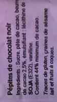 Pepites De Chocolat VALENTINE ET PATACHOU Ingredients