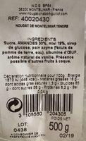 Nougat De Montlimar Ingredients
