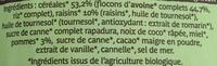 Muesli Bio Croustillant Pomme Raisin Cannelle Ingredients
