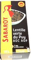 Lentille Verte Du Puy - AOC - AOP - 500 G - Sabarot Report Card
