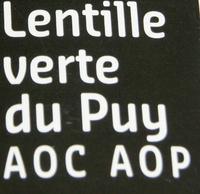 Lentille Verte Du Puy - AOC - AOP - 500 G - Sabarot Ingredients
