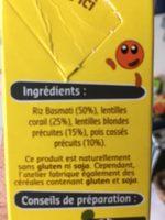 Sabarot Riz Basmati Lgumes Secs 400 G Ingredients