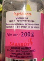 Graine De Chia Ingredients