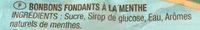 Fondant Aux 2 Menthes, Menthise Ingredients