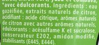 Schweppes Zero Lemon Ingredients