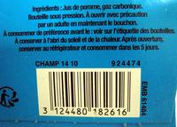 Jus De Pomme Ptillant (lot De 2) Champomy Ingredients