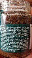 Tapenade D'olives Noires ERIC BUR Ingredients