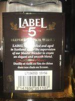 Blended Scotch Whisky Classic Black Matured In Oak Casks Ingredients