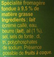 Fromage Cancoillotte, Ail Ingredients