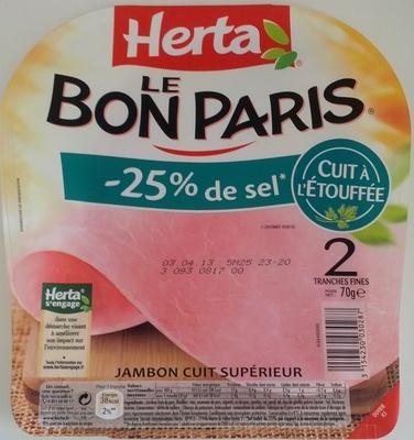 Le Bon Paris (- 25 % De Sel, Cuit  L'touffe) 2 Tranches Fines
