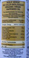 Huile Vierge De Colza Biologique Ingredients